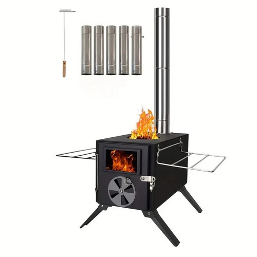 Wood burning stove - with, pipe