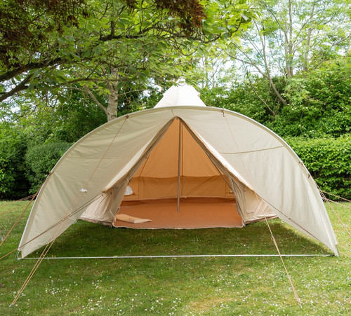 Curved bell tent awning - bell,