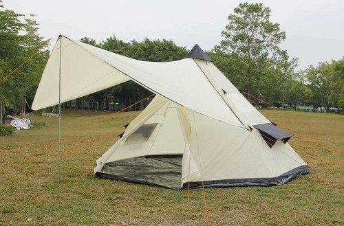 With awning camping - camping, tent